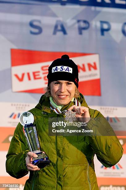 Katerina Neumannova of the Czech Republic takes Silver during the FIS Nordic World Ski Championships Cross Country Ladies Mass Start Pursuit 15,00KM...