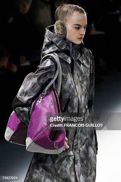 Model presents a creation by Japanese designer Jun Takahashi for Undercover during the Autumn/Winter 2007/2008 ready-to-wear collection show in...
