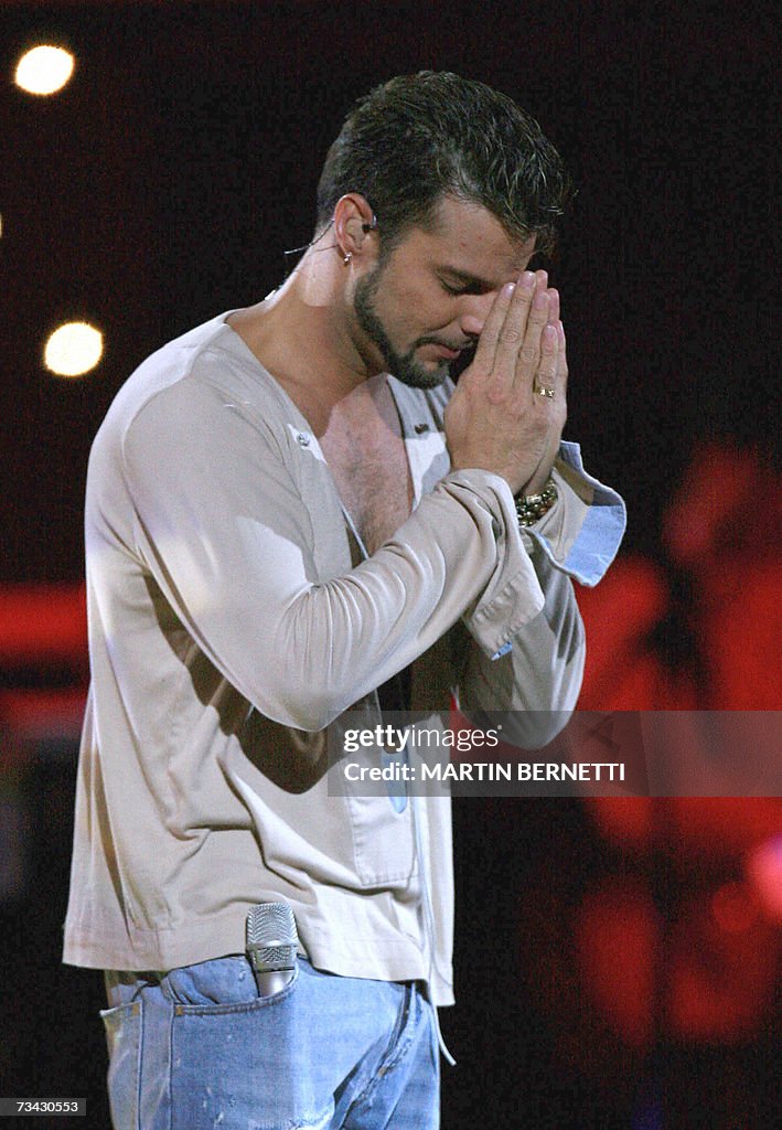 Puerto Rican Singer Ricky Puerto Rican singer Ricky Martin performs during the Vina del Mar ...