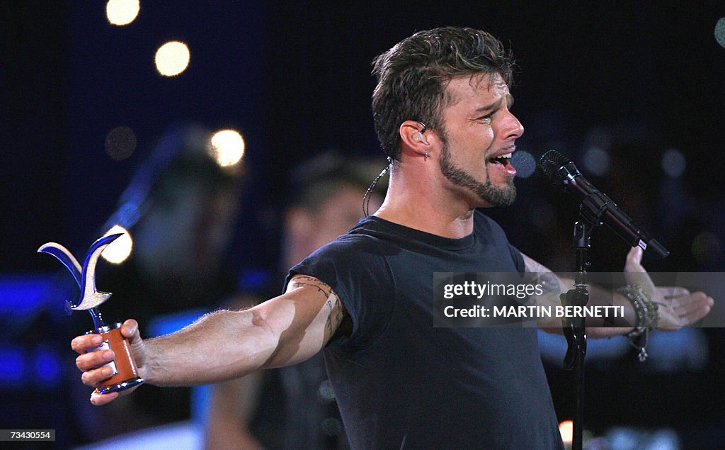 Puerto Rican Singer Ricky Puerto Rican singer Ricky Martin performs during the Vina del Mar ...