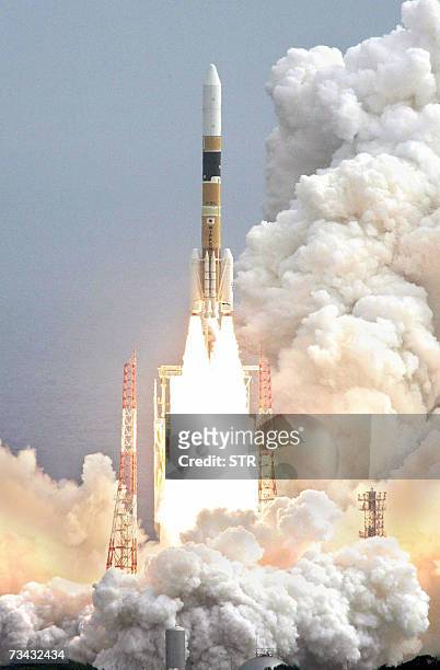 The H-2A rocket carrying the satellite lifts off the base at Tanegashima island in Kagoshima Prefecture of Japan's southern island of Kyushu 24...