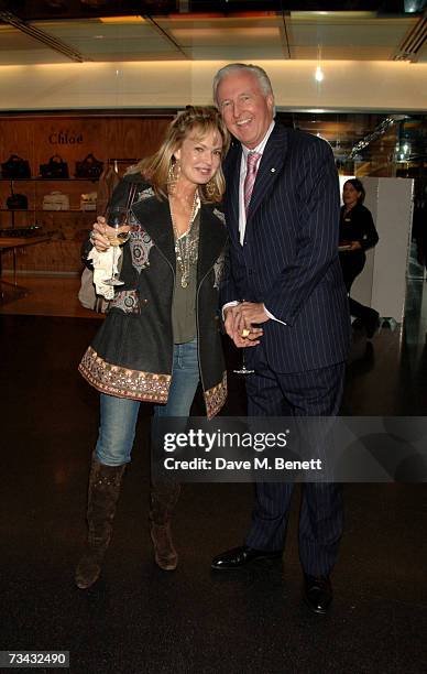 Maya Flick and Galen Weston arrive at the Holly Peterson's 'The Manny' Book launch party held at Selfridges on February 26, 2007 in London, England.