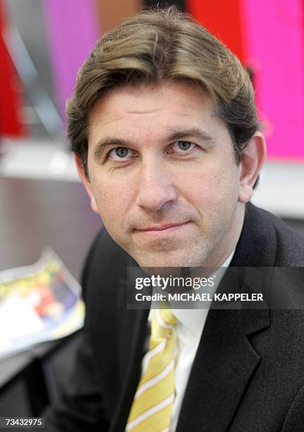 Picture taken 21 November 2006 shows Wolfram Weimer, editor in chief of German monthly magazine Cicero, posing at the magazine's office in Berlin....