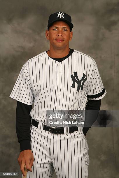 Alex Rodriguez of the Yankees poses for a portrait during the New York Yankees Photo Day at Legends Field on February 23, 2007 in Tampa, Florida.