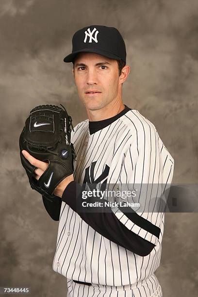 Mike Mussina of the Yankees poses for a portrait during the New York Yankees Photo Day at Legends Field on February 23, 2007 in Tampa, Florida.