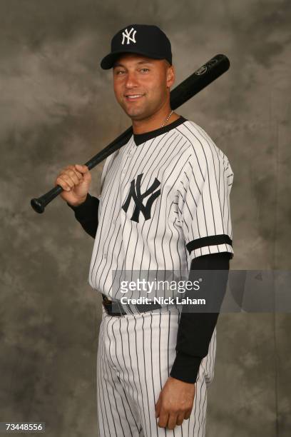 Derek Jeter of the Yankees poses for a portrait during the New York Yankees Photo Day at Legends Field on February 23, 2007 in Tampa, Florida.