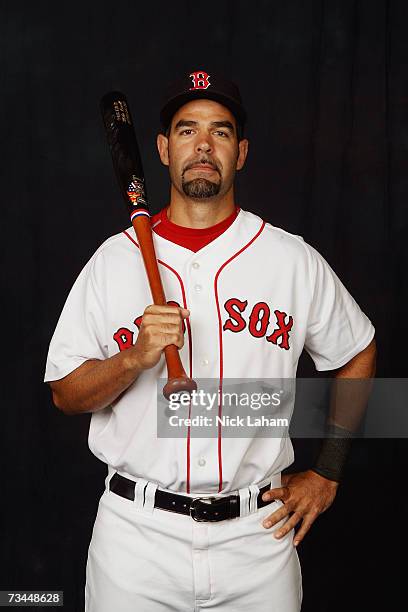 Mike Lowell poses for a portrait during the Boston Red Sox Photo Day at the Red Sox spring training complex on February 24, 2007 in Fort Myers,...