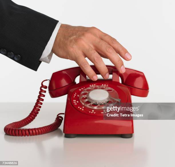 Man Using Red Telephone 4,614 Red Old Telephone Stock Photos, High-Res Pictures, and Images ...