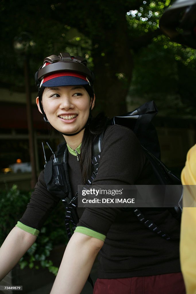 Close-up of a young woman smiling