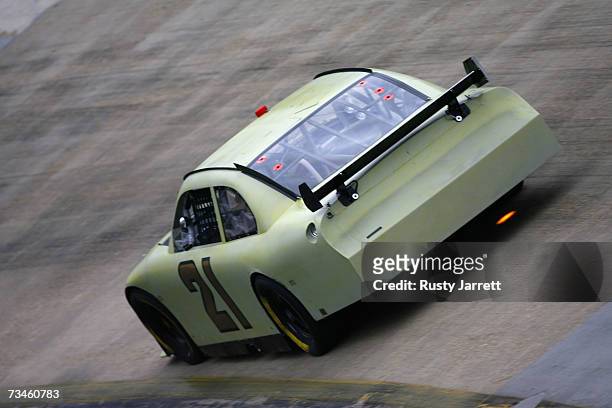 Ken Schrader, driver of the Ford drives through turn three, during NASCAR Car of Tomorrow testing at Bristol Motor Speedway on March 1, 2007 in...