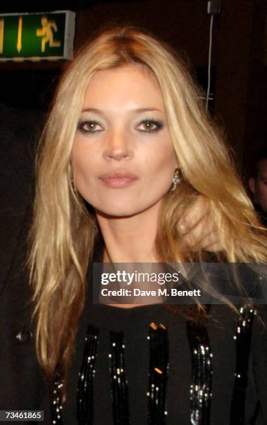 Model Kate Moss arrives at the Shockwaves NME Awards 2007, at the Hammersmith Palais on March 1, 2007 in London, England.