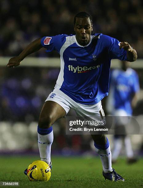 Cameron Jermone of Birmingham City in action during the Coca-Cola Championship game between Birmingham City and Leeds United at St Andrew's on...