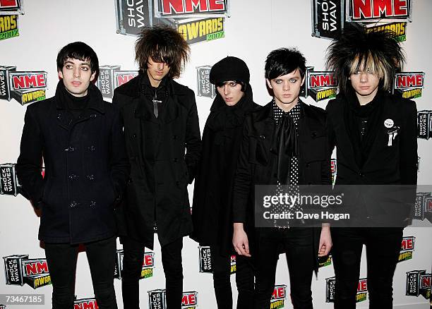 The Horrors including frontman Faris Rotter arrive at the Shockwaves NME awards at the Hammersmith Palais on March 1, 2007 in London, England.