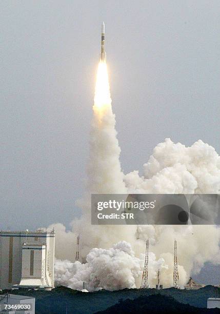 The H-2A rocket carrying the satellite lifts off the base at Tanegashima island in Kagoshima Prefecture of Japan's southern island of Kyushu 24...