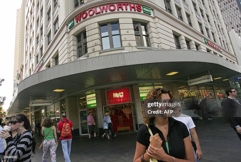 Shoppers frequent a branch of Australia'...