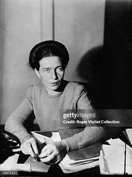 French writer Simone de Beauvoir , November, 1945.