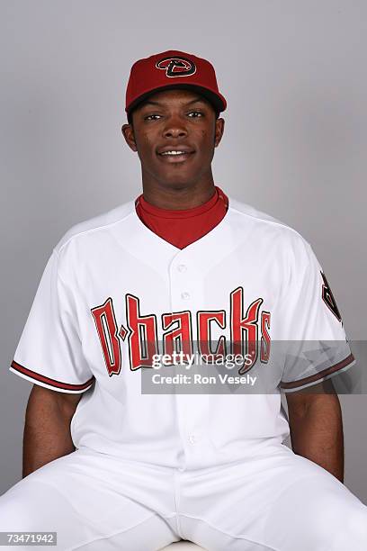 Justin Upton of the Arizona Diamondbacks poses during photo day at Tucson Electric Park on February 27, 2007 in Tucson, Arizona.