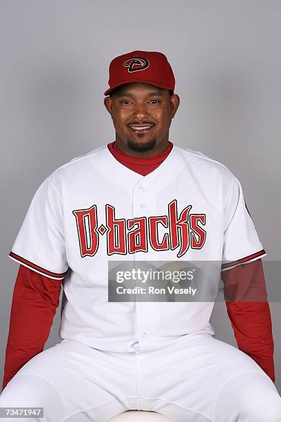 Jose Valverde of the Arizona Diamondbacks poses during photo day at Tucson Electric Park on February 27, 2007 in Tucson, Arizona.