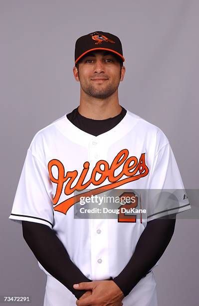 Nick Markakis of the Baltimore Orioles poses during photo day at Ft Lauderdale Stadium on February 26, 2007 in Ft. Lauderdale, Florida.