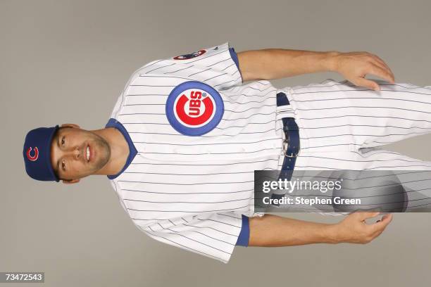 Mark DeRosa of the Chicago Cubs poses during photo day at HoHoKam Park on February 26, 2007 in Mesa, Arizona.