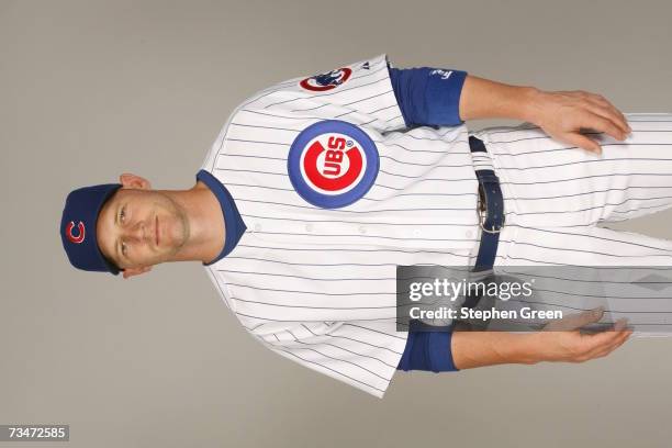 Koyie Hill of the Chicago Cubs poses during photo day at HoHoKam Park on February 26, 2007 in Mesa, Arizona.