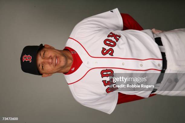 Julian Taverez of the Boston Red Sox poses during photo day at City of Palms Park on February 24, 2007 in Ft. Myers, Florida.