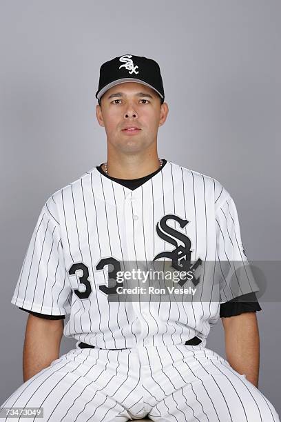 Javier Vazquez of the Chicago White Sox poses during photo day at Tucson Electric Park on February 24, 2007 in Tucson, Arizona.