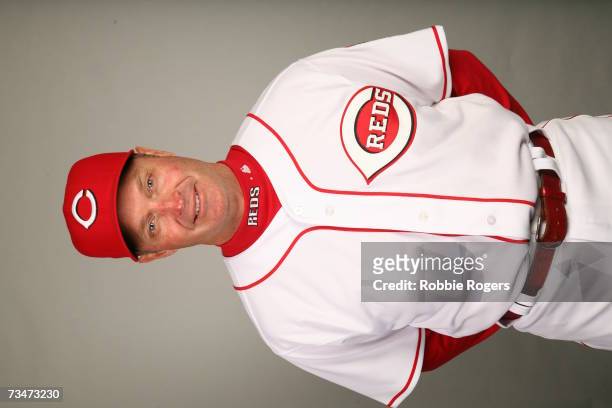 Jerry Narron of the Cincinnati Reds poses during photo day at Ed Smith Stadium on February 23, 2007 in Sarasota, Florida.