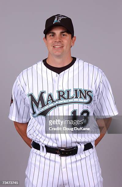 Paul Hoover of the Florida Marlins poses during photo day at Roger Dean Stadium on February 23, 2007 in Jupiter, Florida.