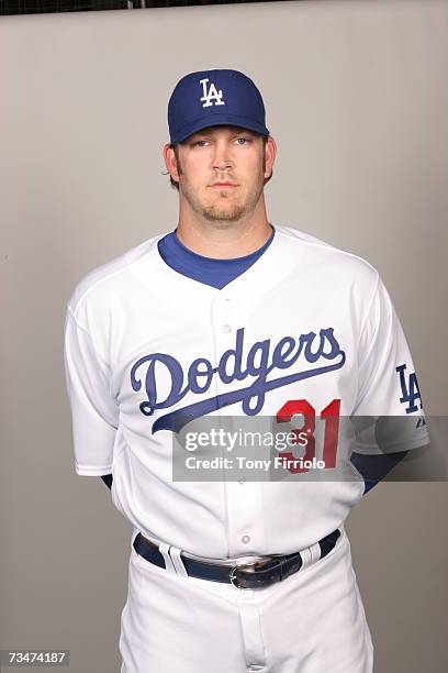 Brad Penny of the Los Angeles Dodgers poses during photo day at Holman Stadium on February 27, 2007 in Vero Beach, Florida.