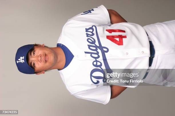 Chin-Hui Tsao of the Los Angeles Dodgers poses during photo day at Holman Stadium on February 27, 2007 in Vero Beach, Florida.