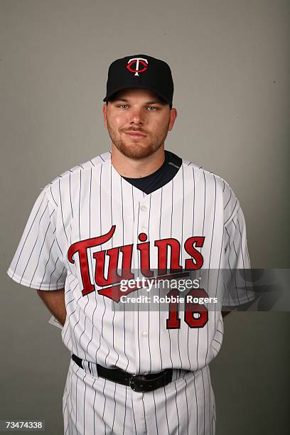 Jason Kubel of the Minnesota Twins poses during photo day at Hammond Stadium on February 26, 2007 in Ft. Myers, Florida.