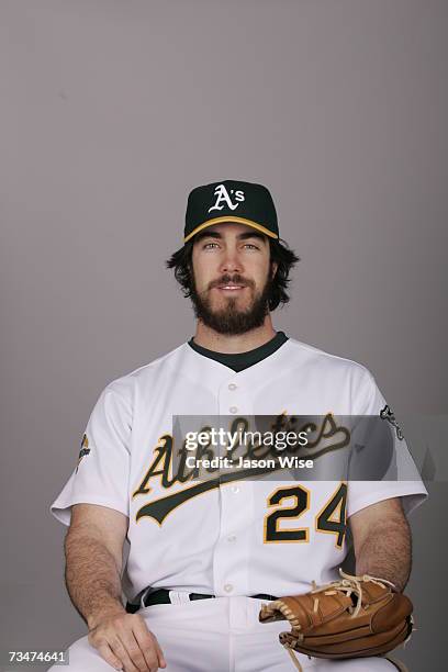 Dan Haren of the Oakland Athletics poses during photo day at Phoenix Stadium on February 24, 2007 in Phoenix, Arizona.