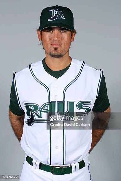 Jorge Cantu of the Tampa Bay Devil Rays poses during photo day at Progress Energy Park on February 27, 2007 in St. Petersburg, Florida.