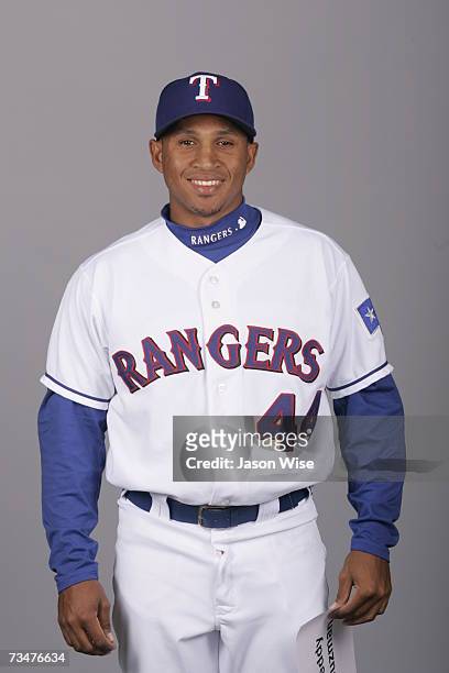 Freddy Guzman of the Texas Rangers poses during photo day at Surprise Stadium on February 25, 2007 in Surprise, Arizona.