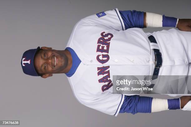 Sammy Sosa of the Texas Rangers poses during photo day at Surprise Stadium on February 25, 2007 in Surprise, Arizona.