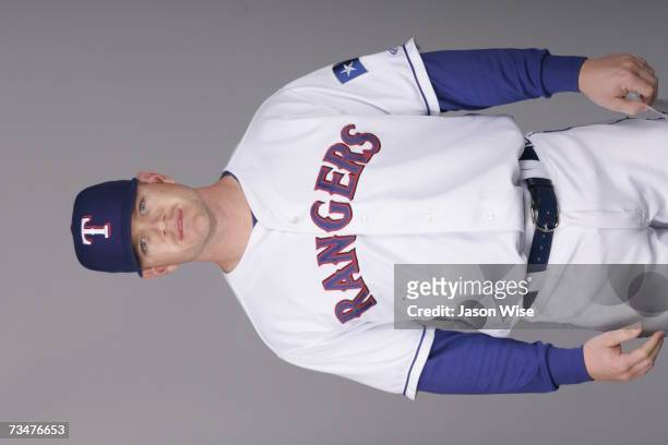 Hank Blalock of the Texas Rangers poses during photo day at Surprise Stadium on February 25, 2007 in Surprise, Arizona.
