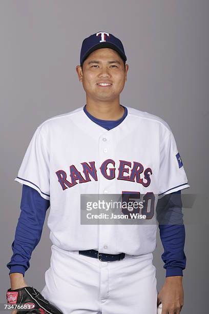 Bruce Chen of the Texas Rangers poses during photo day at Surprise Stadium on February 25, 2007 in Surprise, Arizona.