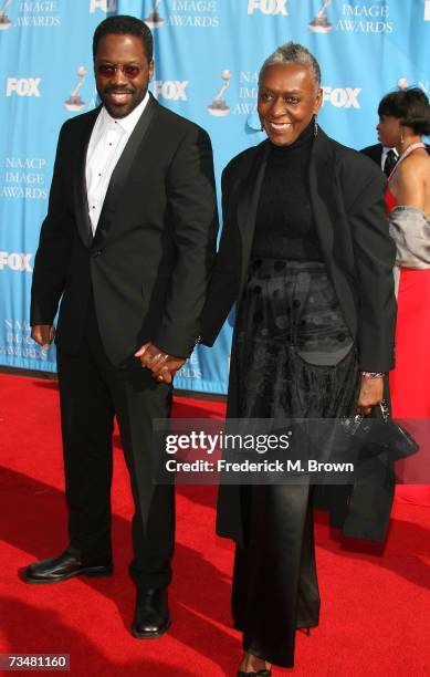 Actor Kadeem Hardison and his mother arrive at the 38th annual NAACP Image Awards held at the Shrine Auditorium on March 2, 2007 in Los Angeles,...