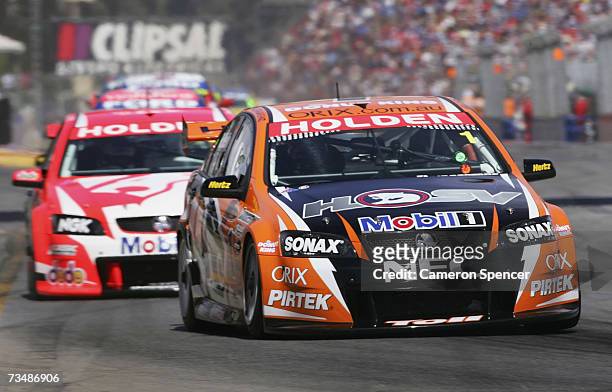 Rick Kelly of the Toll HSV Dealer team in action during race two of the Clipsal 500 V8 Supercars on the Adelaide Street Circuit March 3, 2007 in...
