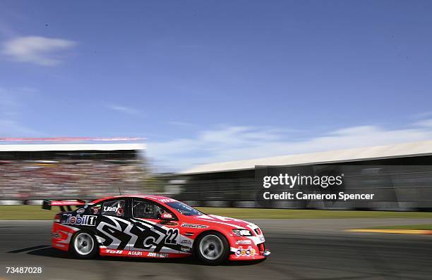 Todd Kelly of the Holden Racing Team in action during race two of the Clipsal 500 V8 Supercars on the Adelaide Street Circuit March 3, 2007 in...