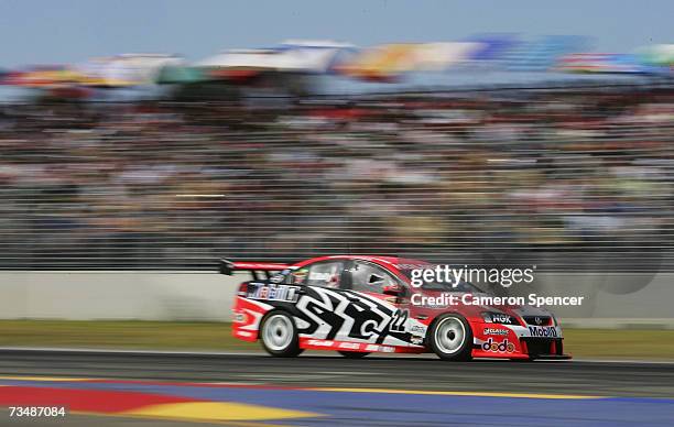 Todd Kelly of the Holden Racing Team in action during race two of the Clipsal 500 V8 Supercars on the Adelaide Street Circuit March 3, 2007 in...
