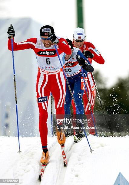 Odd-Bjoern Hjelmeset of Norway competes during the FIS Nordic World Ski Championships Cross Country Men's Mass Start Classic 50.00 KM event on March...