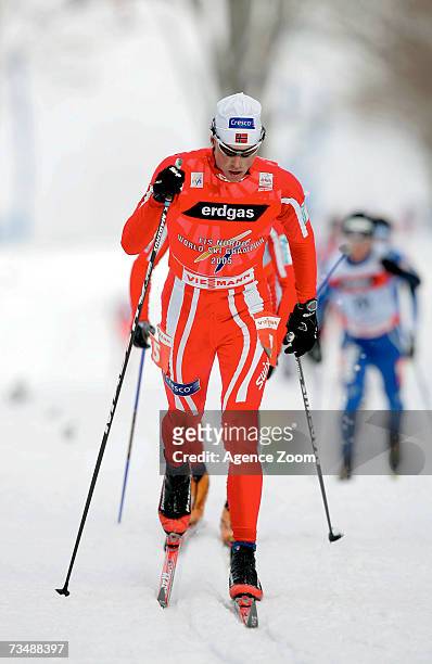 Defending champion Frode Estil of Norway competes during the FIS Nordic World Ski Championships Cross Country Men's Mass Start Classic 50.00 KM event...
