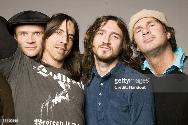 In this handout image made available on March 1, 2007 by MTV, members of the band Red Hot Chilli Peppers poses for a portrait shoot. Red Hot Chilli...