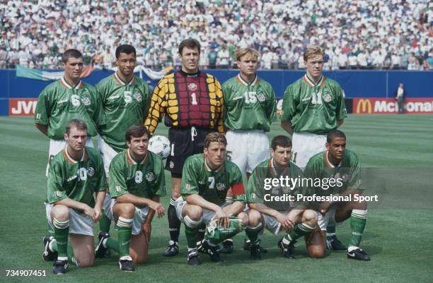 View of the Republic of Ireland national football team squad posed together prior to the 1994 FIFA World Cup group E match between Italy and Republic...