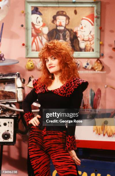 Julie Brown, comedian and host of MTV's "Just Say Julie" show, poses during a 1989 Hollywood, California, photo portrait session. Brown starred in...