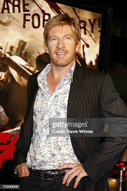 Actor David Wenham arrives at the premiere of Warner Bros. Picture's "300" at the Chinese Theater on March 5, 2007 in Los Angeles, California.