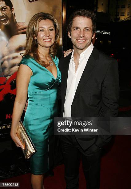 Executive Producer Deborah Snyder and her husband, director Zack Snyder pose at the premiere of Warner Bros. Picture's "300" at the Chinese Theater...