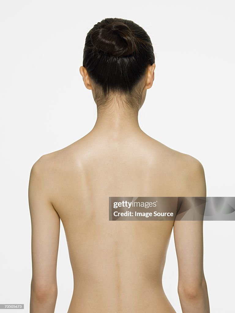 Rear view of a young woman